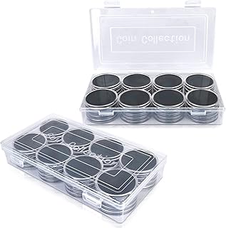 Coin Capsules Coin Collection Supplies: 80 Pieces 46mm Coin Capsule, Coin Protector with Black Protect Gasket and Plastic Storage Organizer Box, Coin Case for Coin Collection Supplies (17-46mm)