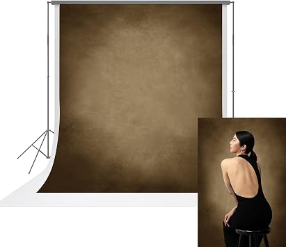 UrcTepics 5x7ft Microfiber Brown Portrait Backdrops Vintage Old Master Headshots Beige Photo Backdrops Backgrounds for Professional Photography Studio