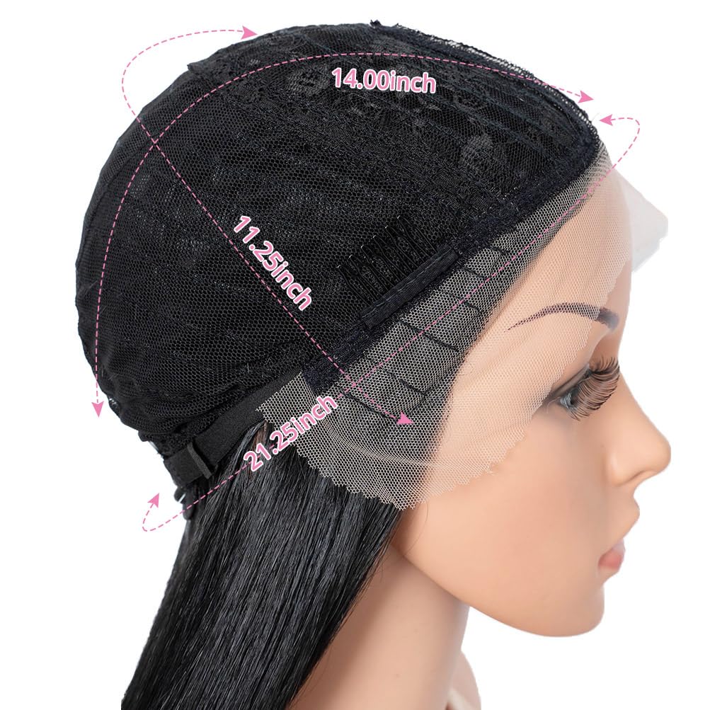 Style Icon 32-Inch Long Straight Wig Mid-Part Lace Front Silky Smooth Synthetic Black Wig