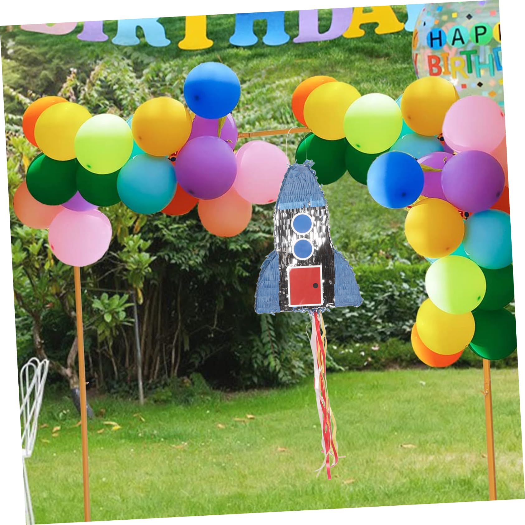FRCOLOR Piñata Cohete Cumpleaños Infantil Diseño Único con Dulces y Juguetes Sorpresa para Fiestas Temáticas Astronauta Divertidos para Niñas
