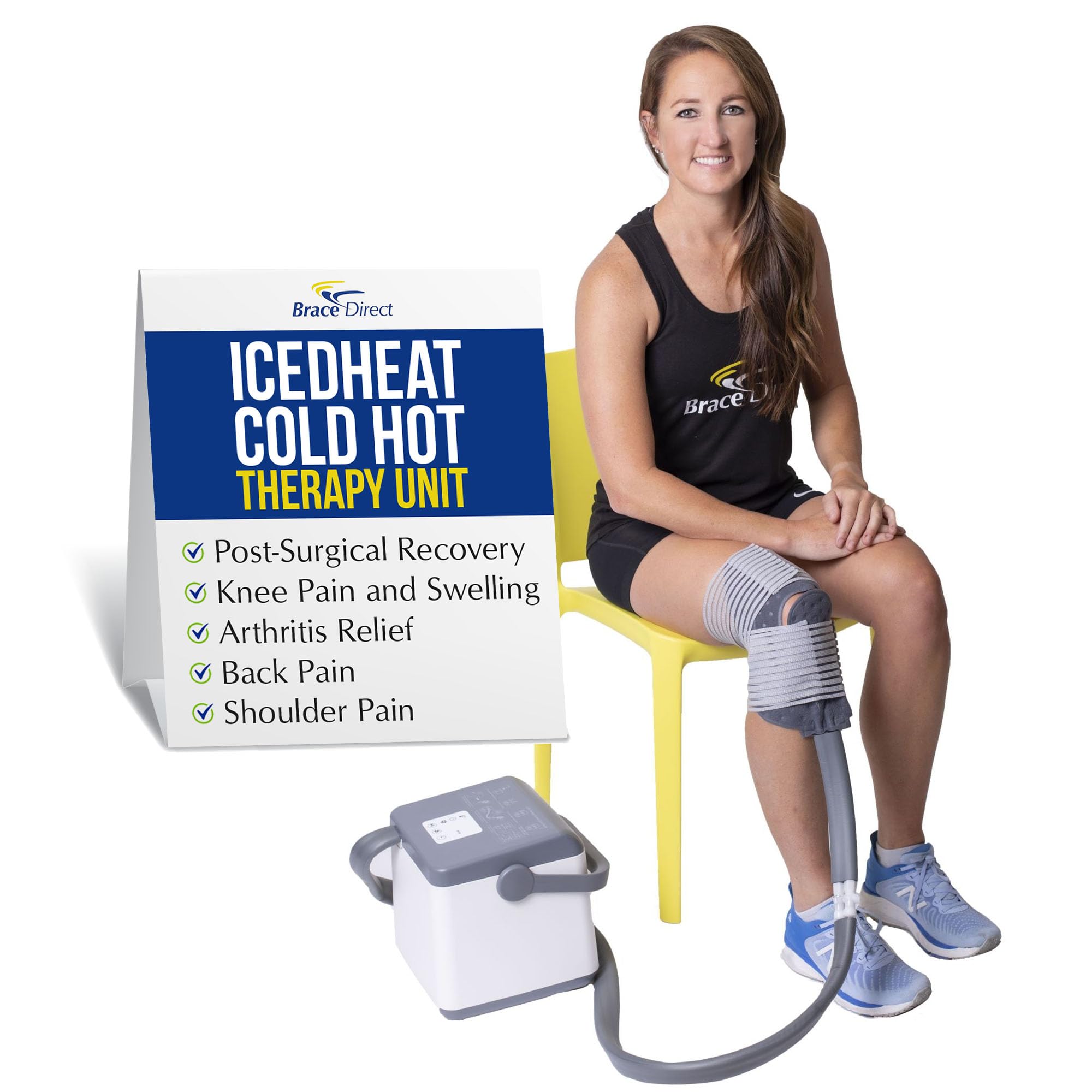 Digital IcedHeat Hot and Cold Therapy Machine with Universal Pad - Circulating Cryotherapy System for Knee, Shoulder, Back, Arthritis, and