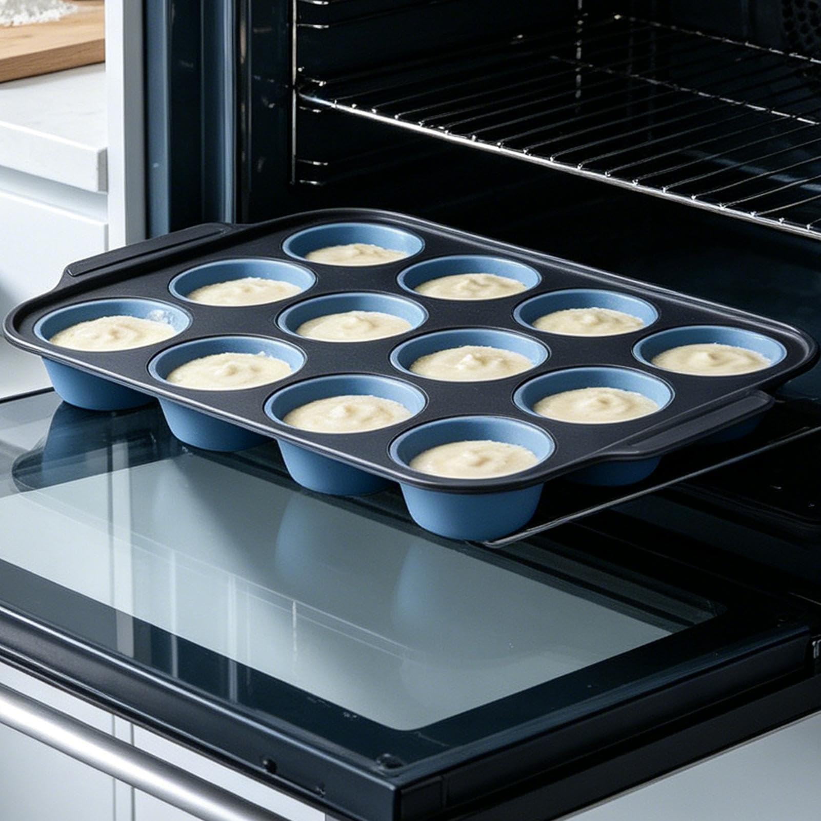 Molde para muffins Bandeja De Silicona Antiadherente Portátil Y Fácil Con | Bandeja Para Hornear Cupcakes para cocina hogar mesa comedor mujeres hombres familia