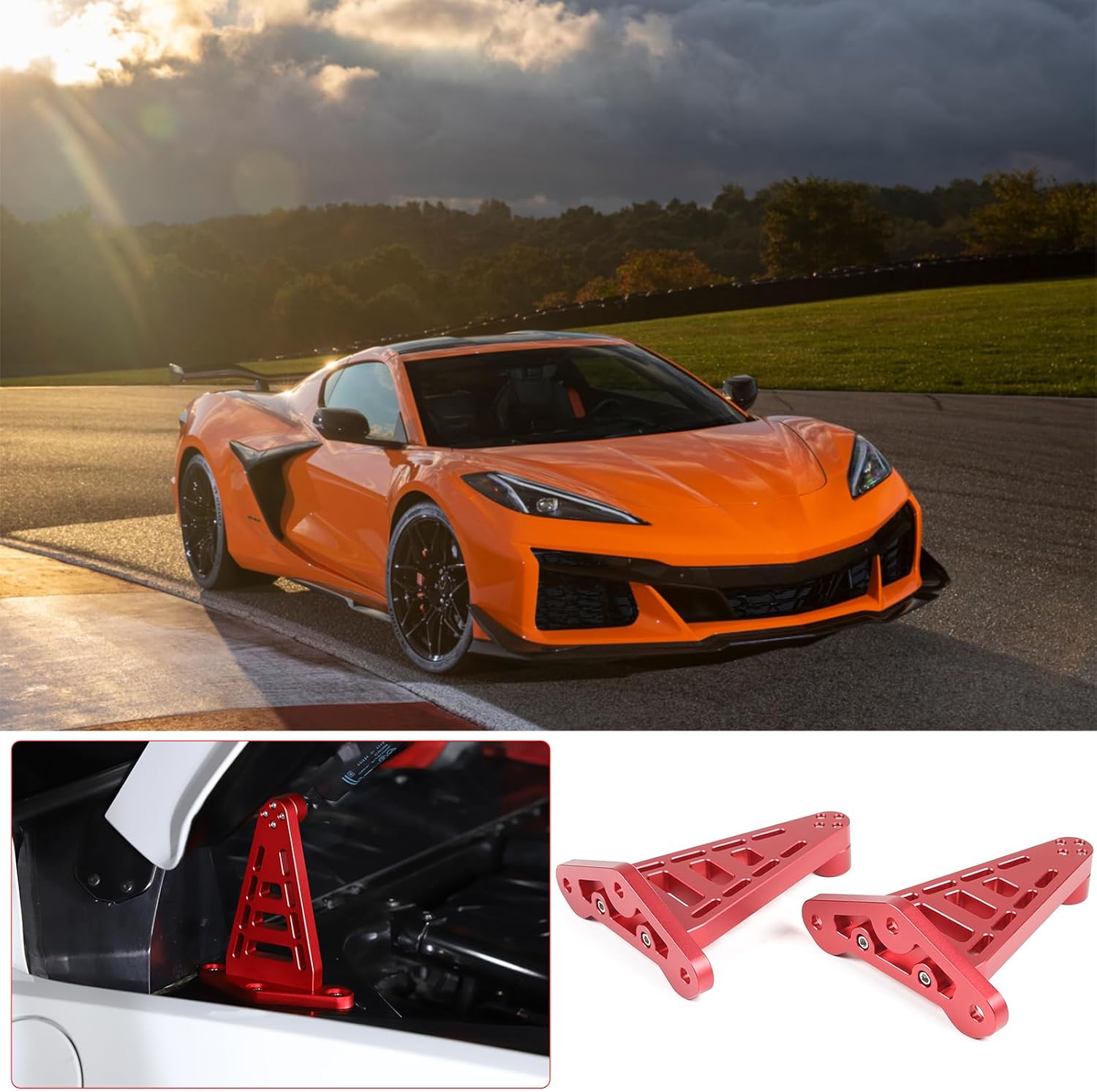 Rear Trunk Lift Support Base Replacement for Corvette C8 Stingray 2020-2024, Car Truck Accessories Kits (Red)