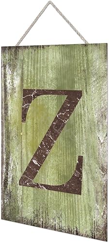Vista 148 de Letrero colgante de madera con letra J, letrero de madera para decoración del hogar, 26 letras del alfabeto de metal, placa de madera, decoración