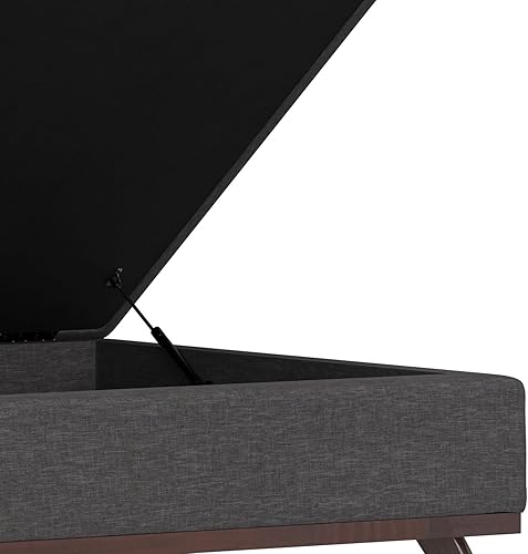 Miniatura 296 de SIMPLIHOME Owen - Bandeja rectangular moderna de mediados de siglo de 34 pulgadas de ancho, otomana pequeña para almacenamiento de mesa auxiliar, en