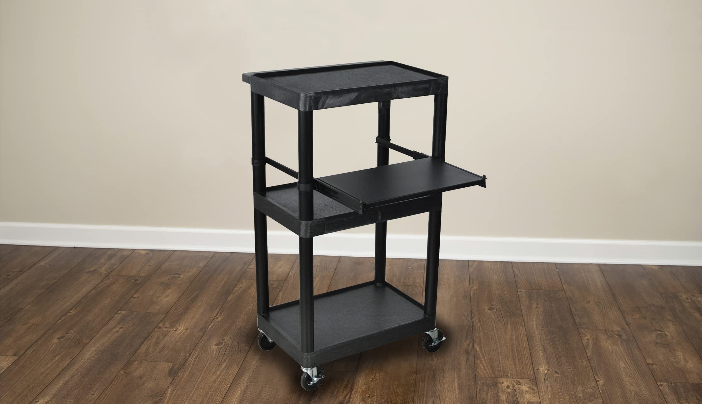 Amazon.com: LUXOR LP34LE-B AV Cart with Three Shelves, Front