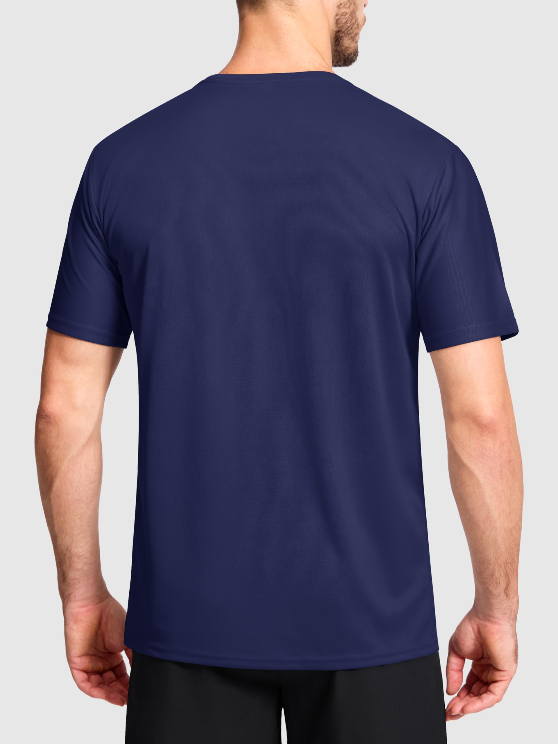 Paquete de 5 camisetas deportivas para hombre, absorben la humedad, de secado rápido, de manga corta, transpirables, activas, para gimnasio, correr, camisetas lisas de cuello redondo