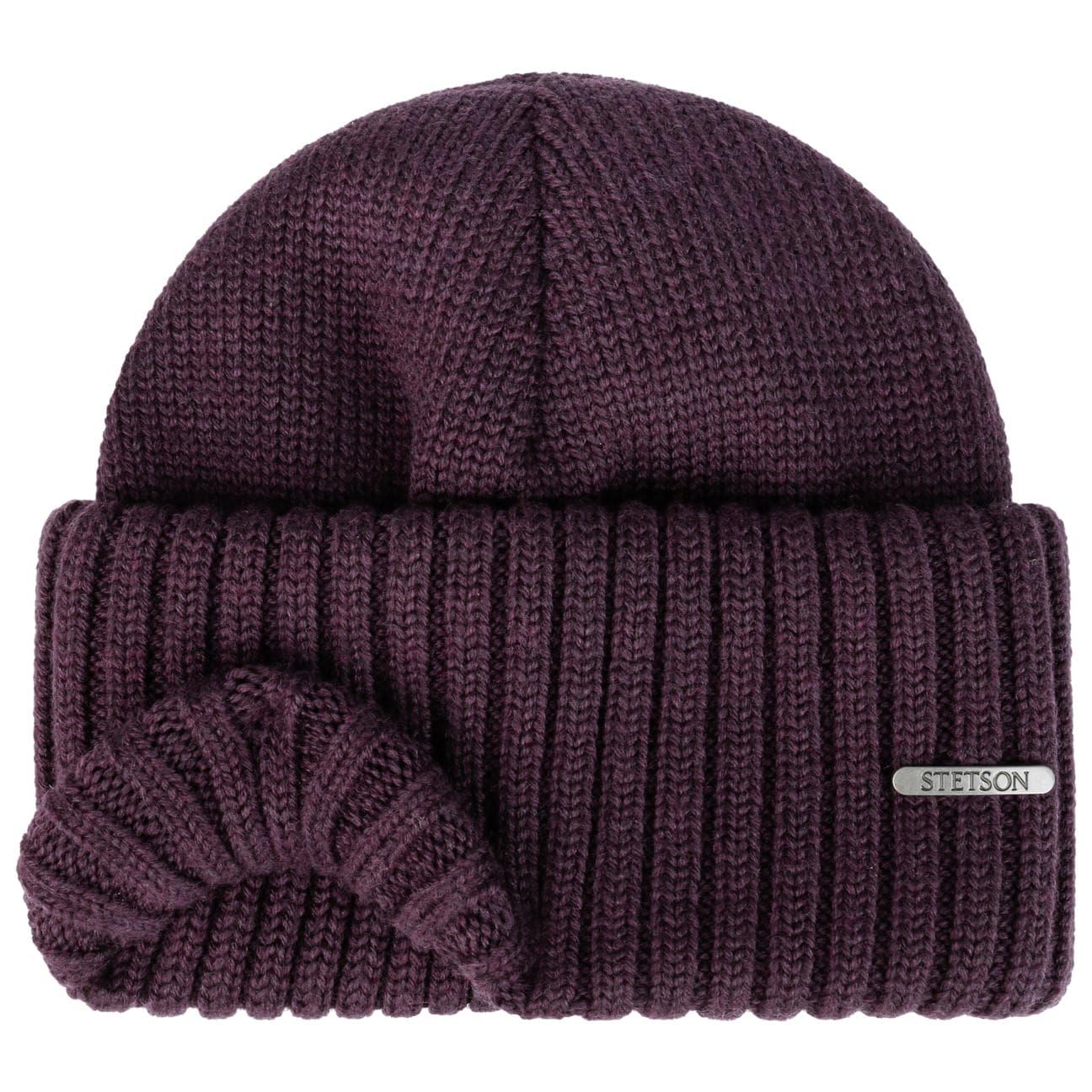 Stetson Northport Bonnet d'hiver en laine mérinos - Fabriqué en Italie - Pour homme et femme - Automne et hiver, lilas, taille unique