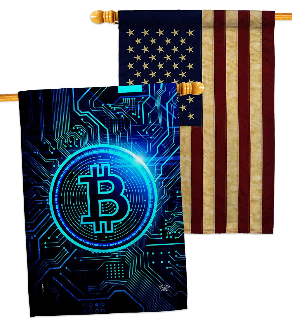 Amazon.com : Blue Bitcoin House Flags Pack Novelty Merchant Open Sale Store  Retail Business Advertisement Promotion USA Vintage Applique Small  Decorative Gift Yard Banner Made In 28 X 40 : Patio, Lawn & Garden