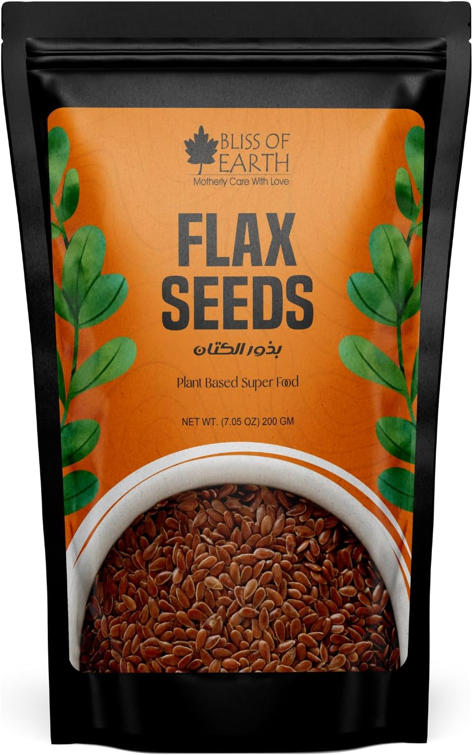 Bliss of Earth Raw Flax Seeds for Eating, Plant-Based Superfood Flax Seeds for Hair & Skin Health, High Protein Flaxseed for Face, Gluten-Free & Keto-Friendly Seed for Weight Loss and Detox – 200g