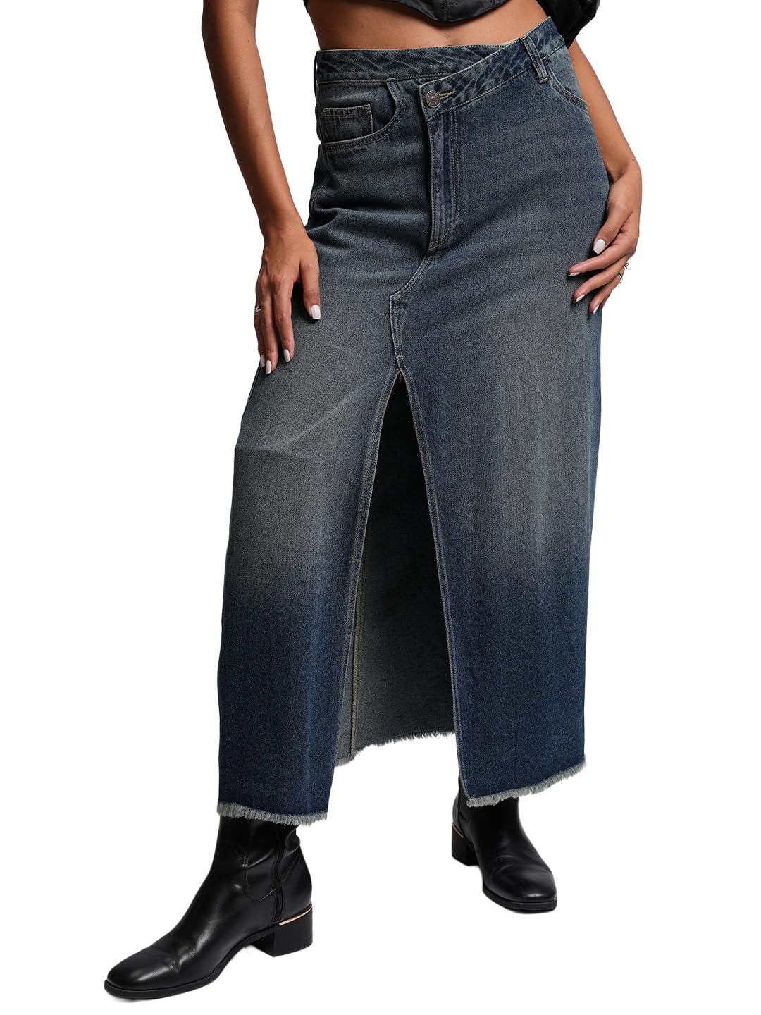 Women's Long Skirt with Front Slit Regular Skirts| Mid-Rise| Women Skirt | Skirt for Women-image-49