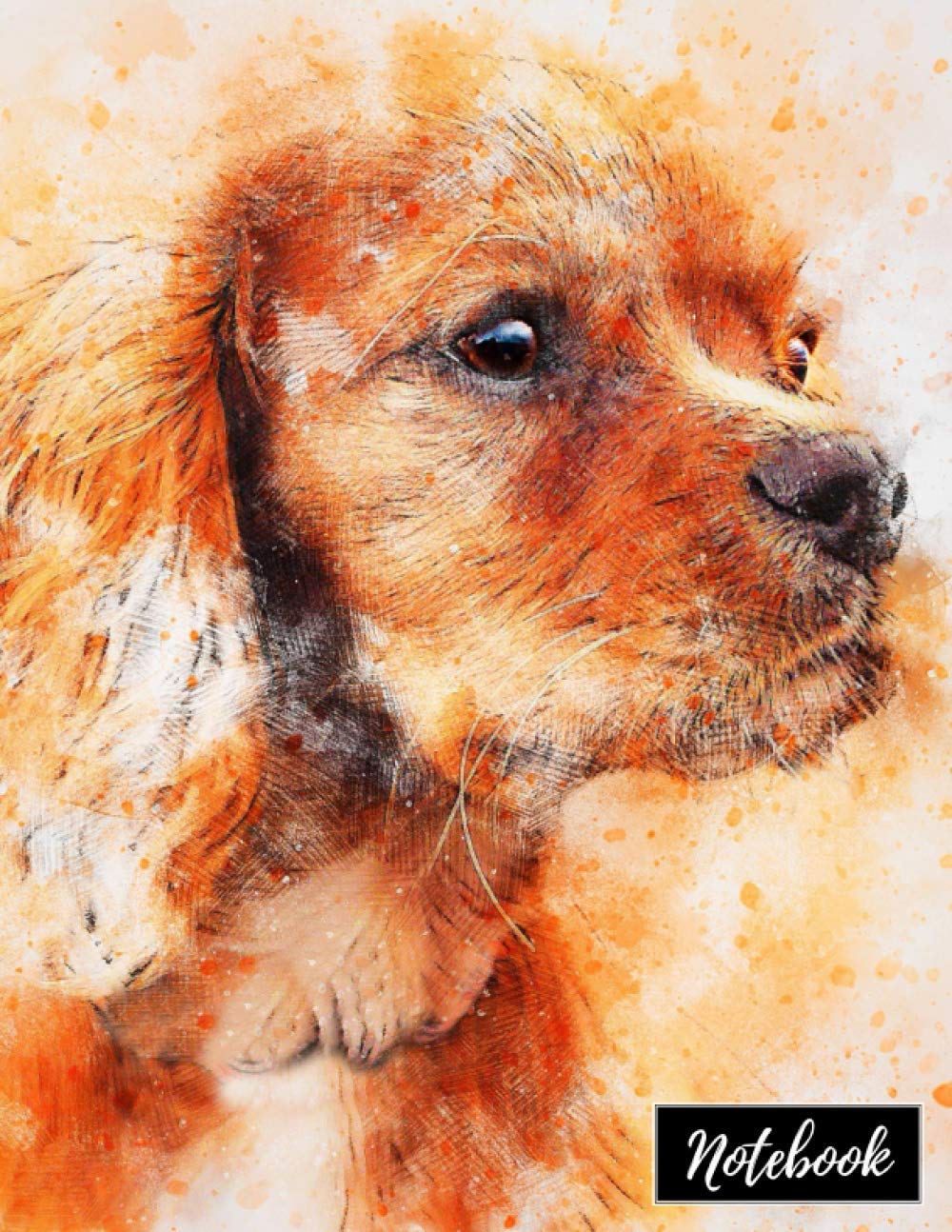 Notebook: Simple Blank Lined Notebook Journal: Dog Portrait: Large (8.5X11) 120 Pages: College Ruled (9/32"), Soft Cover with Black Back Cover, Perfect Bound