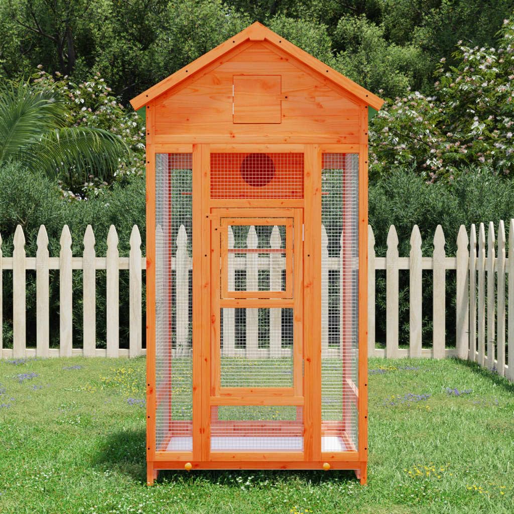 Genérico Casita para pájaros Madera Maciza Pino marrón 91,5x53x170 cm