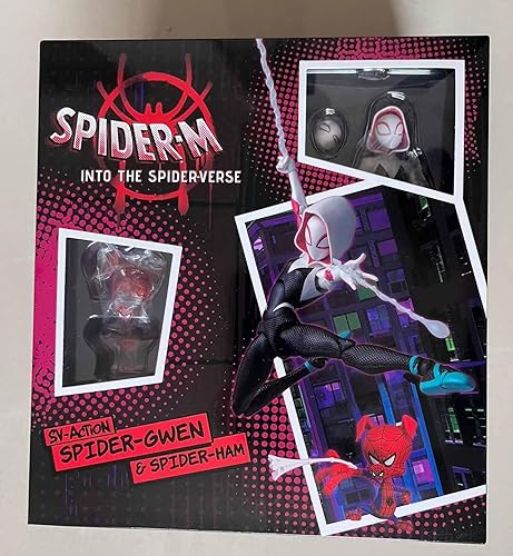 Miniatura 8 de Yobeyi Spider Mn Into The Spider-Verse Spider Gwen Spider Ham SV Action Super Heroes - Figura de acción móvil de 6 pulgadas (6.3 in)