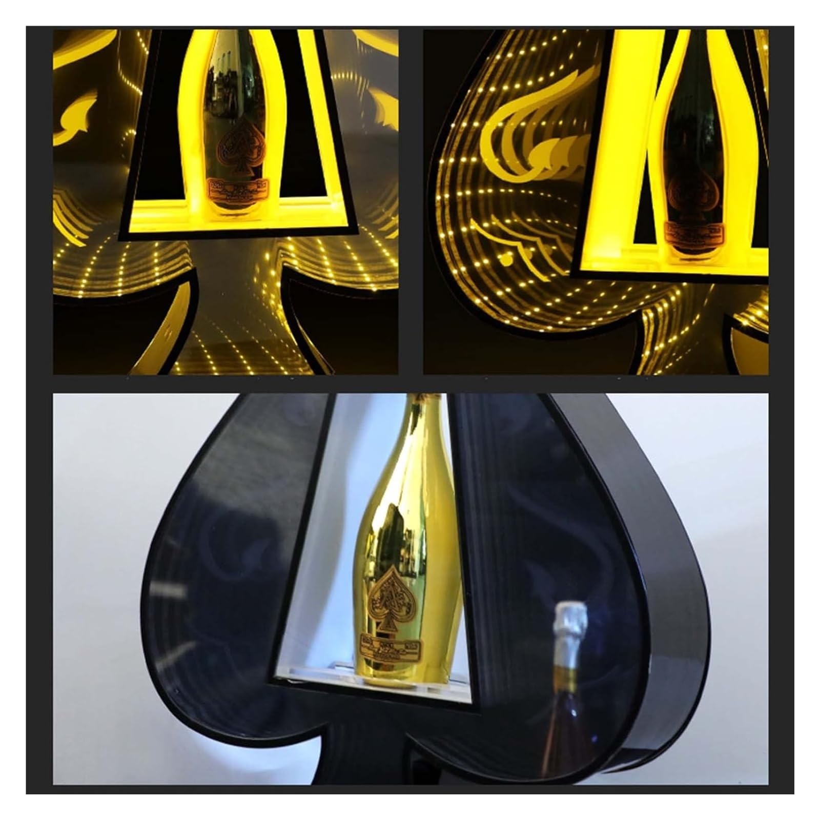 Espositore for bottiglie di liquore Ace of Spades a LED - Presentatore di bottiglie illuminato regolabile for locali notturni, matrimoni e feste