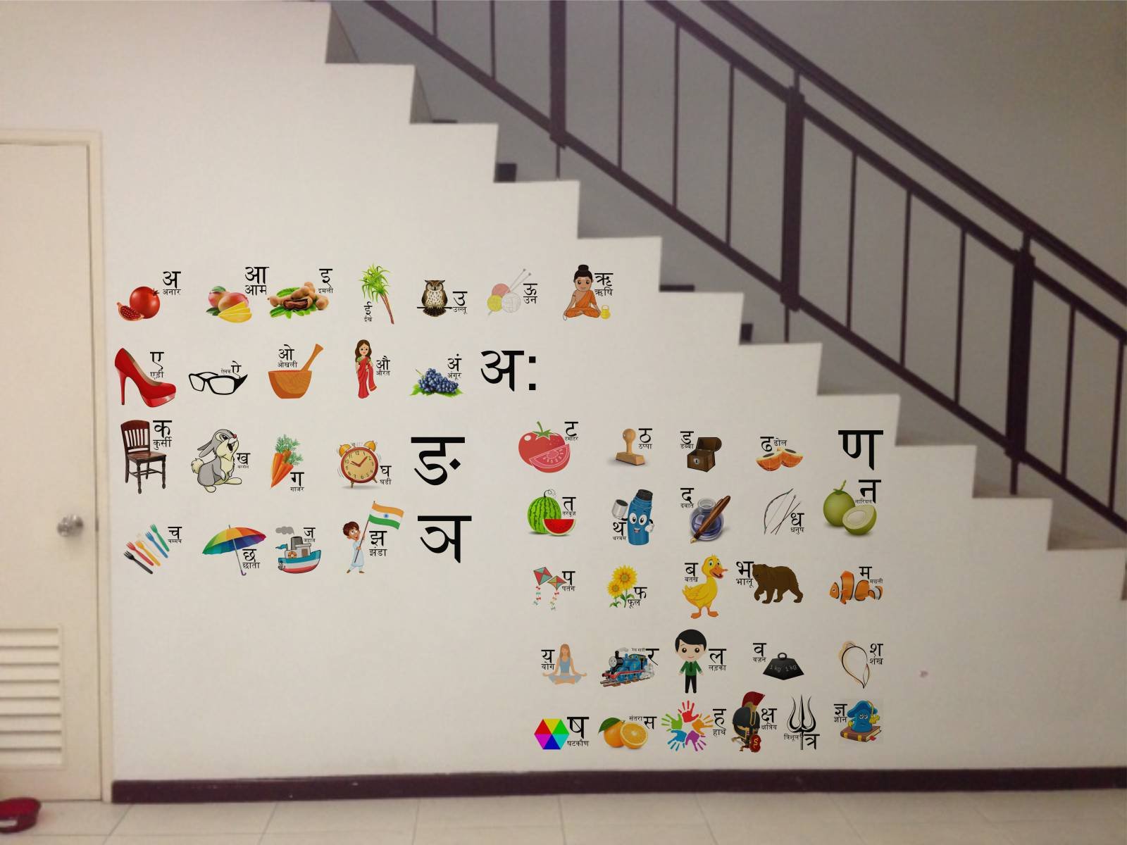 Rawpockets Decals ' Hindi Alphabets (Varnamala ) Vowel (Svar