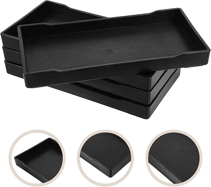 Set de 4 Bandejas Organizadoras Rectangulares para Baño Negras miniatura 8