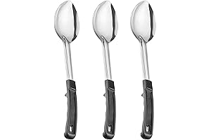 3 Large Stainless Steel Serving Spoons for Buffet [13 Inches]
