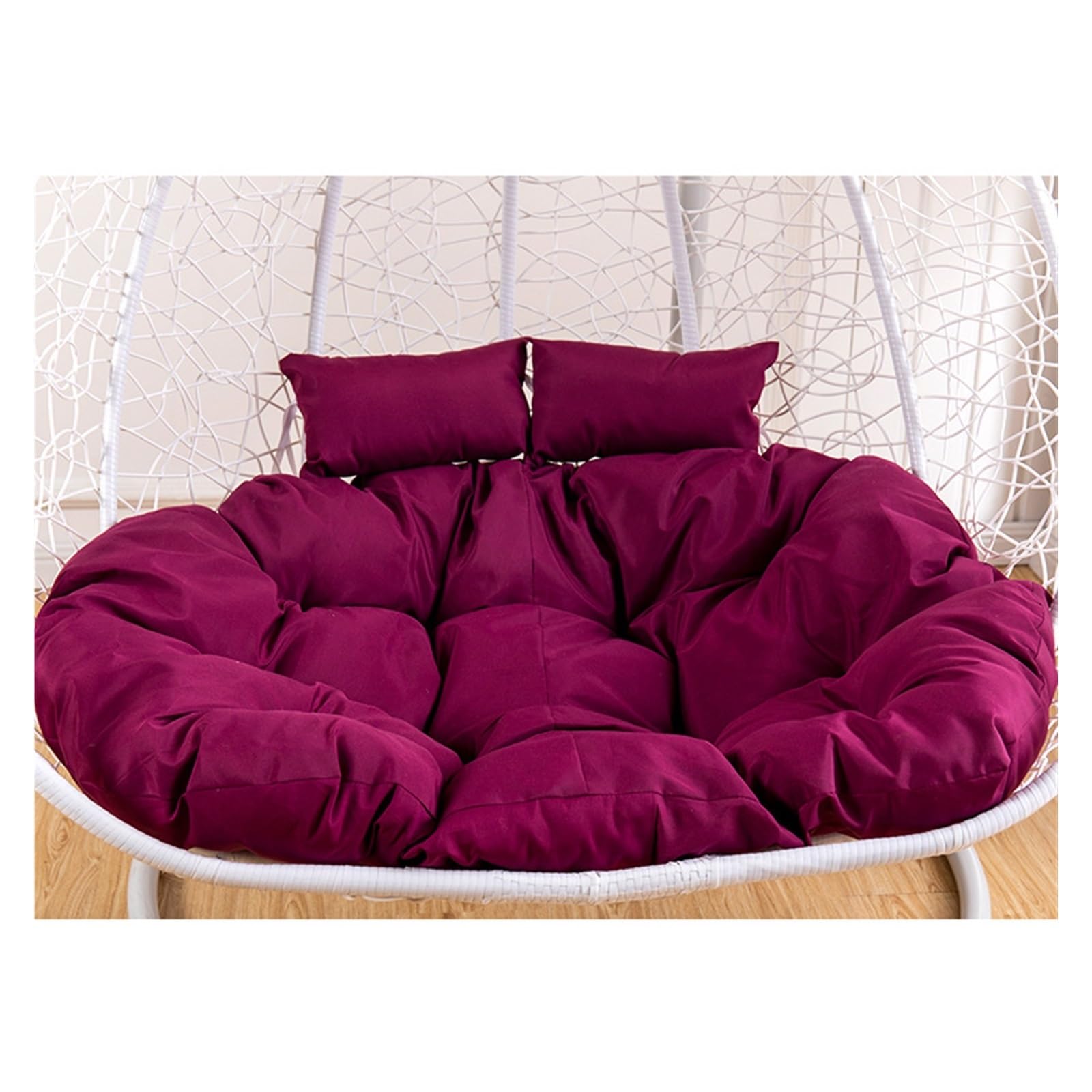 Meiiron Double Egg Chair Cushion Outdoor, Double Hanging Wicker Rattan Egg Swing Cushion Replacement, 2 Person Hanging Egg Hammock Chair Seat Cushion(Color 23)