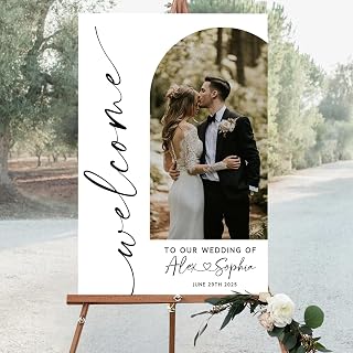 Personalized Wedding Welcome Sign with Photo,Custom Picture Board for Ceremony or Reception,Elegant Welcome Display for Bride and Groom,Unique Wedding Decoration for Indoor or Outdoor Celebration/3