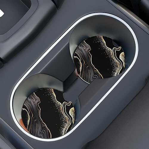 Miniatura 2 de Portavasos para automóvil, posavasos para portavasos de automóvil, paquete de 2 unidades, insertos antideslizantes universales de cerámica