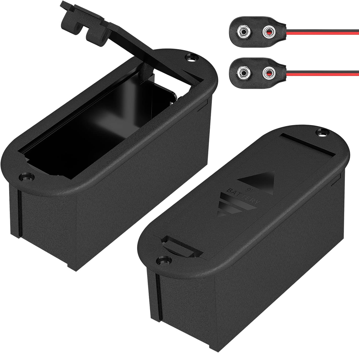 DaierTek 9V Battery Holder with Connector Cover 9 Vlot