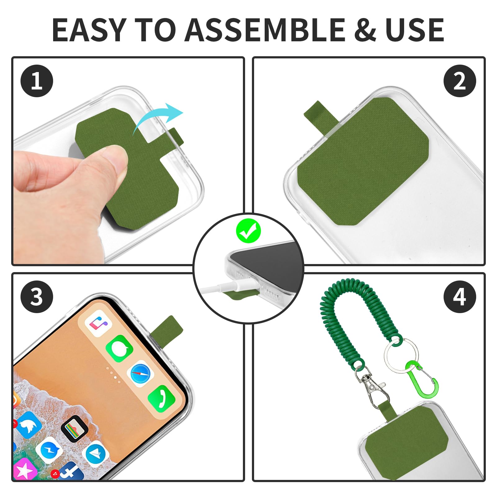 Lanière Antivol Rétractable Pour Téléphone – Avec Mousqueton Et Clip Ceinture, Longueur Réglable, Idéale Sports Et Voyages