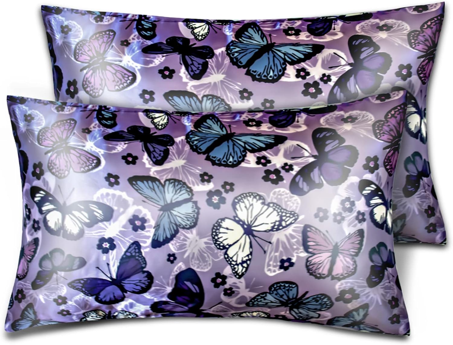 Satin Pillowcase for Hair and Skin, Soft Satin Pillow Cases Queen Size Pack of 2