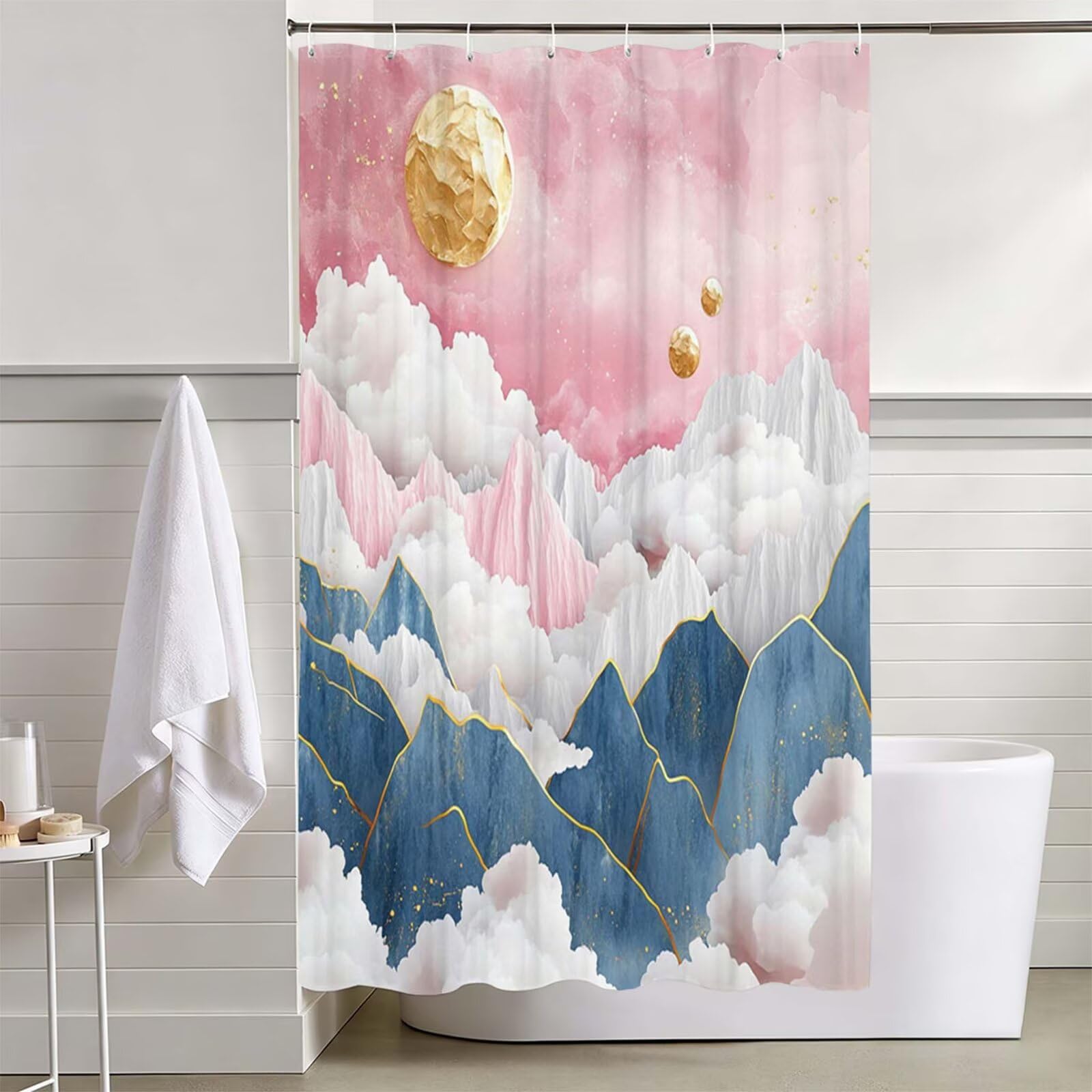 Rideau de Douche Rose, Rideau Douche 200x250cm D-499
