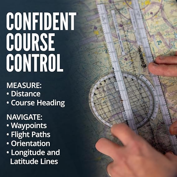 EntireFlight - E6B Flight Computer and Aviation Plotter - Essential Pilot Accessories and Aviation Tools for Your Flight Bag - Use with IFR VFR Sectional Charts - Premium Calculator