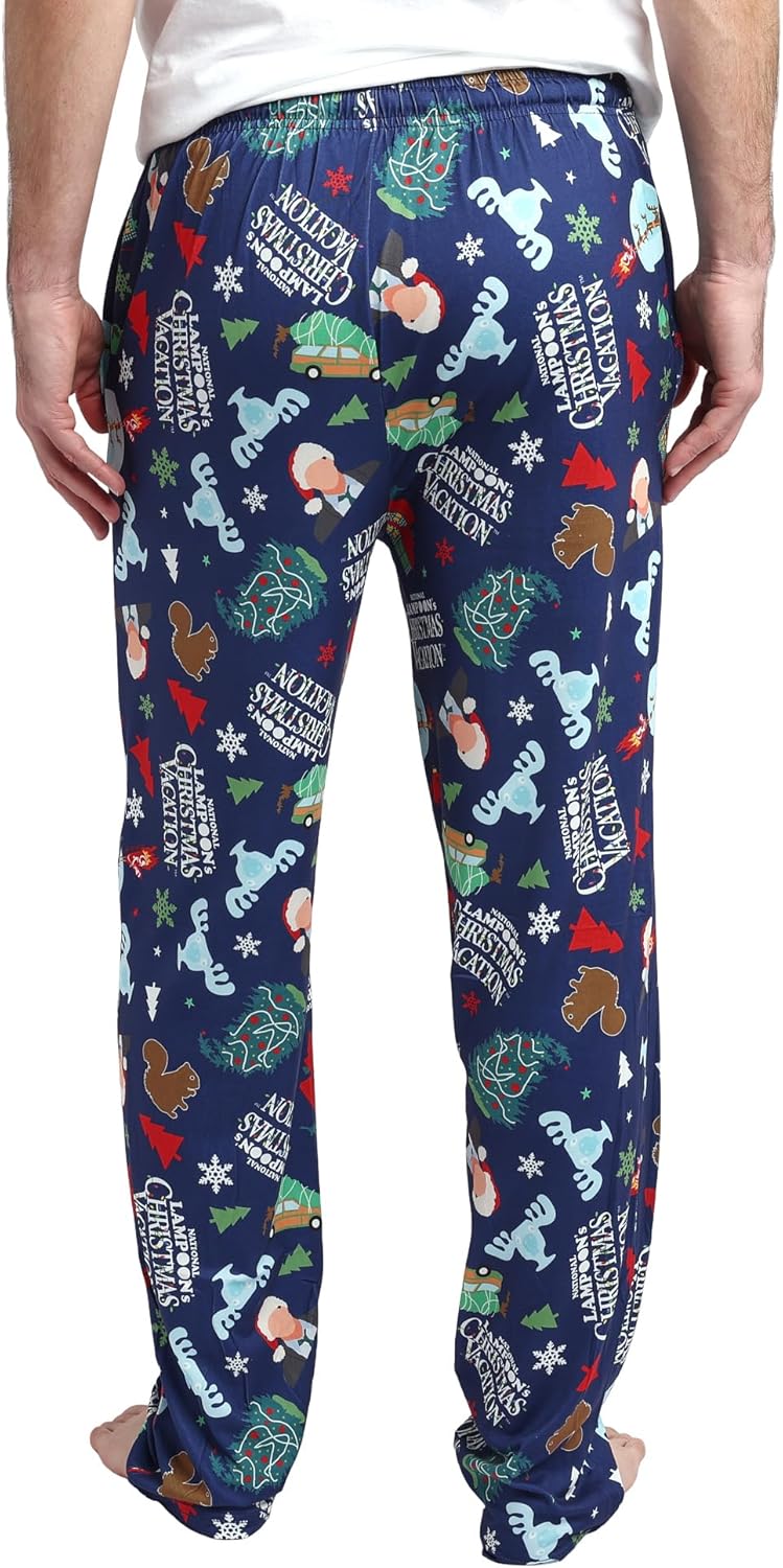 Bioworld CHRISTMAS VACATION Logo All Over Print Mens Pajama Sleep Pants Loungewear - Image 2