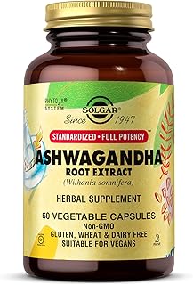 Standardized Full Potency Ashwagandha Root Extract Vegetable Capsules, 60 Count