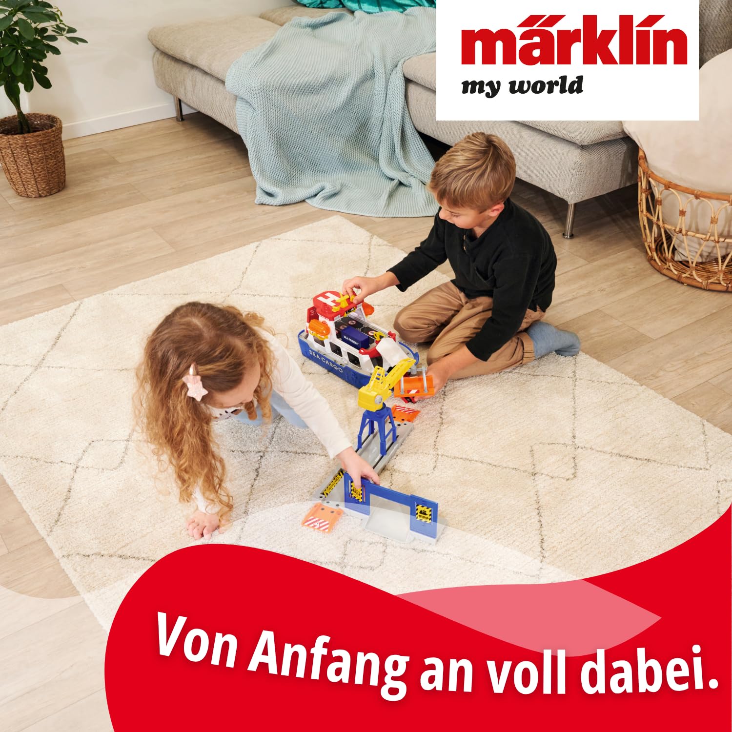 Märklin My World 72223 - Set de Juego con grúa móvil (Carga y Descarga, Accesorios, para niños a Partir de 3 años, Carril H0)