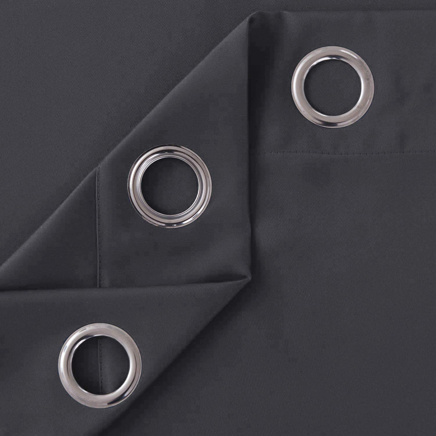 AR Ware Charcoal Blackout Curtains, 2 Panels Drapes Eyelet Thermal Curtains for Living Room and Bedroom, Energy Saving - Image 3