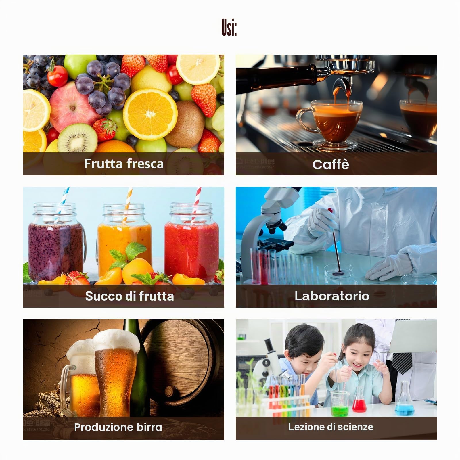 Rifrattometro Digitale Brix con Compensazione Automatica della Temperatura, per Campioni d'Acqua, Alimenti, Frutta, Bevande e Contenuto Zuccherino delle Colture (0,0-55,0% Brix)