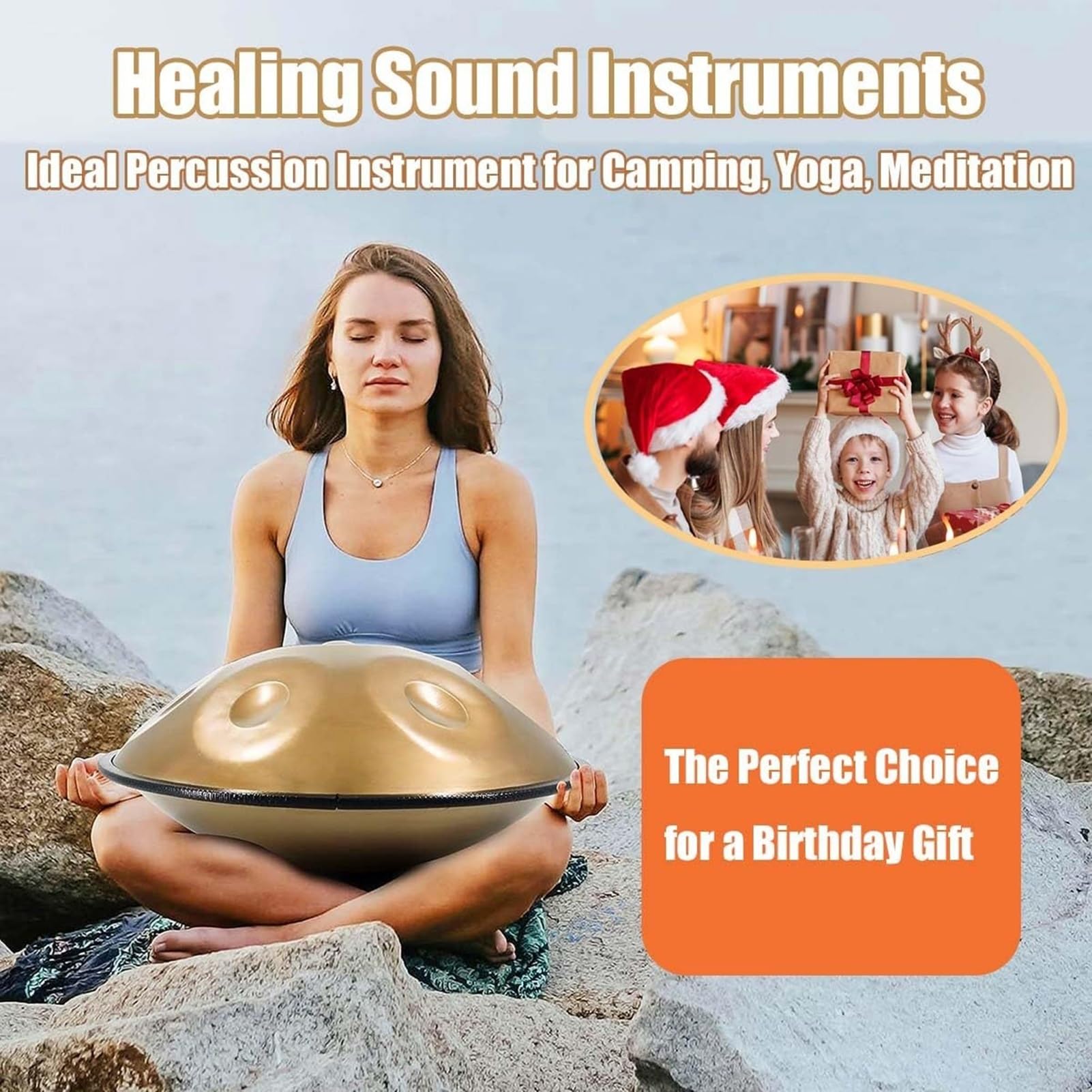 440HZ/432HZ bęben ręczny, bęben bębnowy stalowy bęben perkusyjny, bęben ręczny w Re poniżej 9/10/12 uwag, instrument perkusyjny ze statywem, do medytacji, jogi (C, 10 notatek)