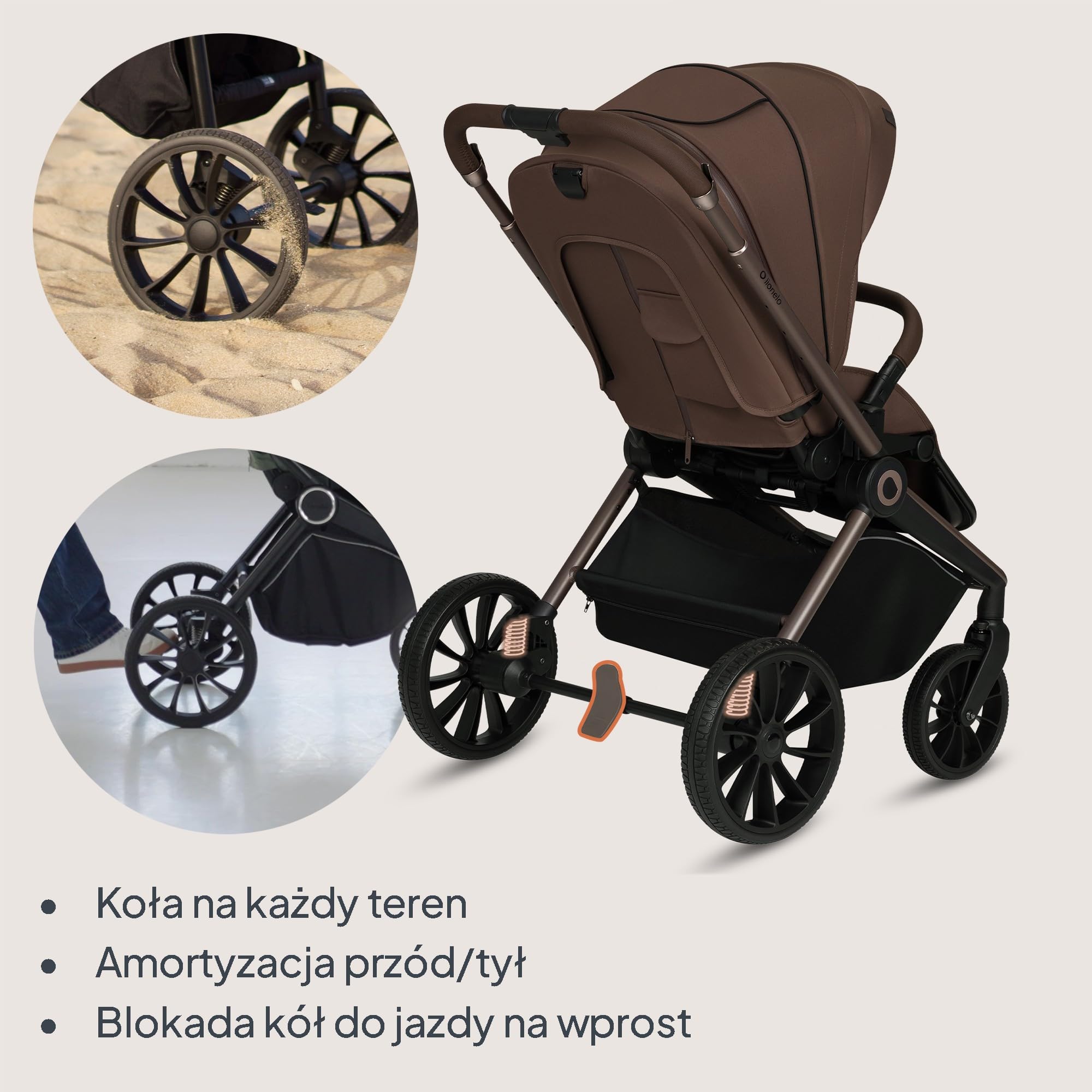 LIONELO MIKA PLUS Wózek Spacerowy Dziecięcy 6-48 miesięcy do 22 kg, Regulacja Oparcia i Podnóżka, Amortyzacja, Obrotowe Koła PU 360°, Wodoodporna Budka XXL, UPF50+