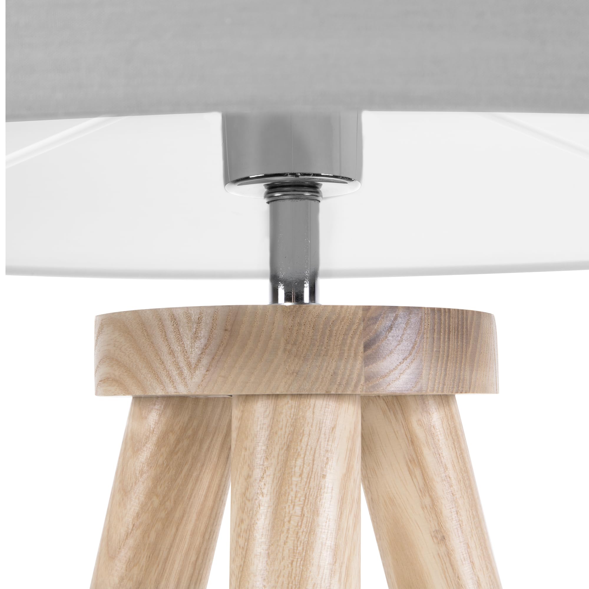 Lampadaire E27 Max 40W en Bois de Chêne Clair et Gris 142 cm Chambre et Salon Nitra