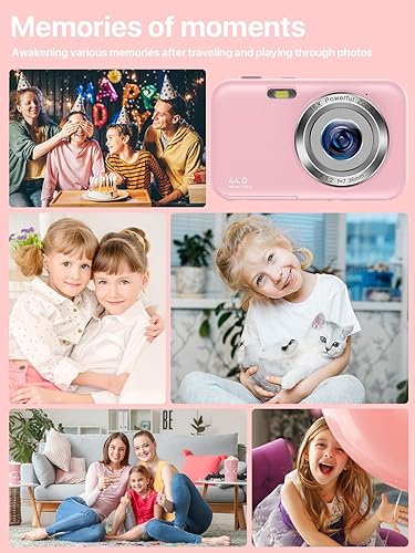 Miniatura 7 de Cámara digital, cámara para niños 1080P con tarjeta SD de 32 GB, zoom digital de 16X, cámara compacta portátil de punto y disparo, mini cámara