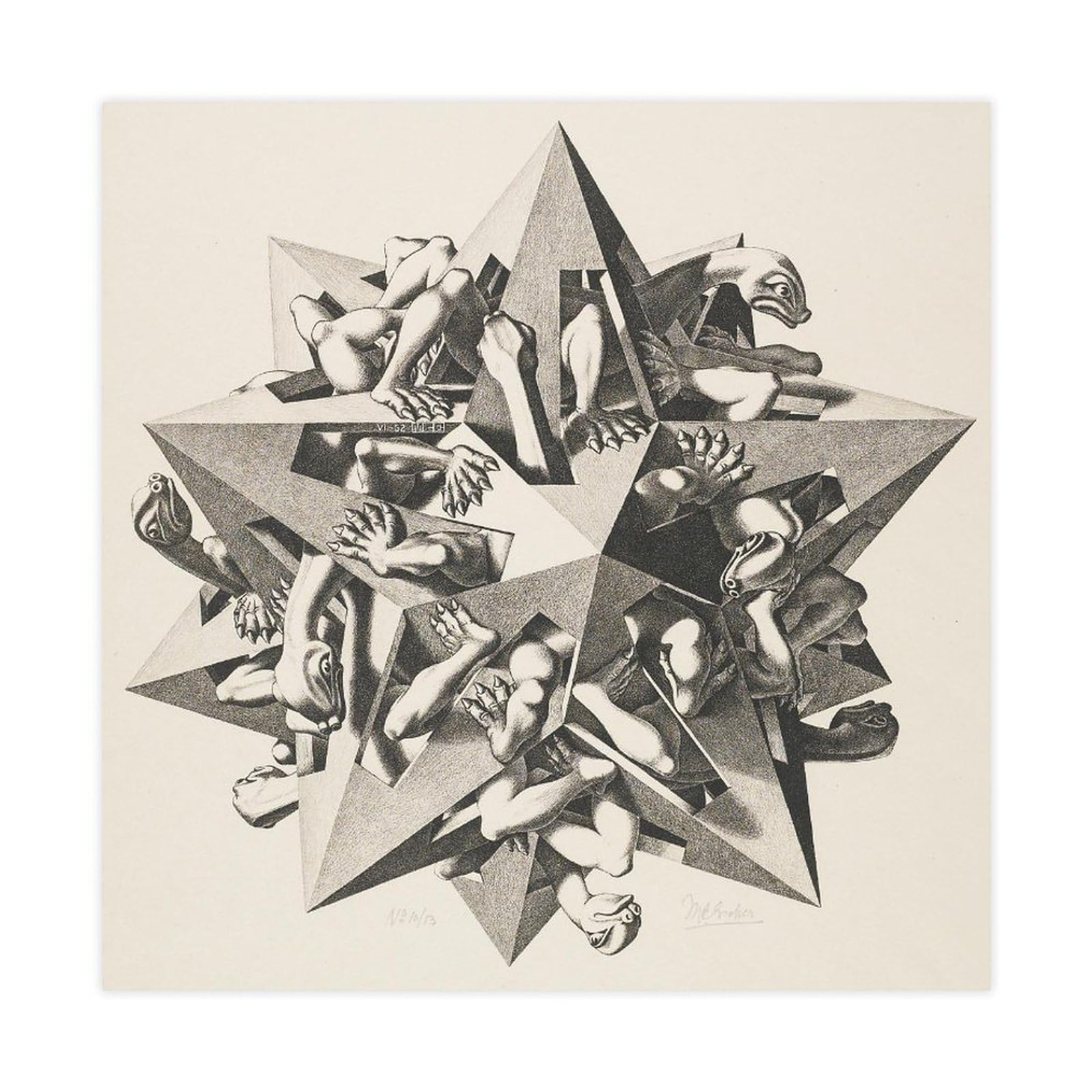 WCYB GRAVITY by Maurits Cornelis Escher Posters Prints Canvas Deco Paintings Wall Art Unframe 16" L X 16" W