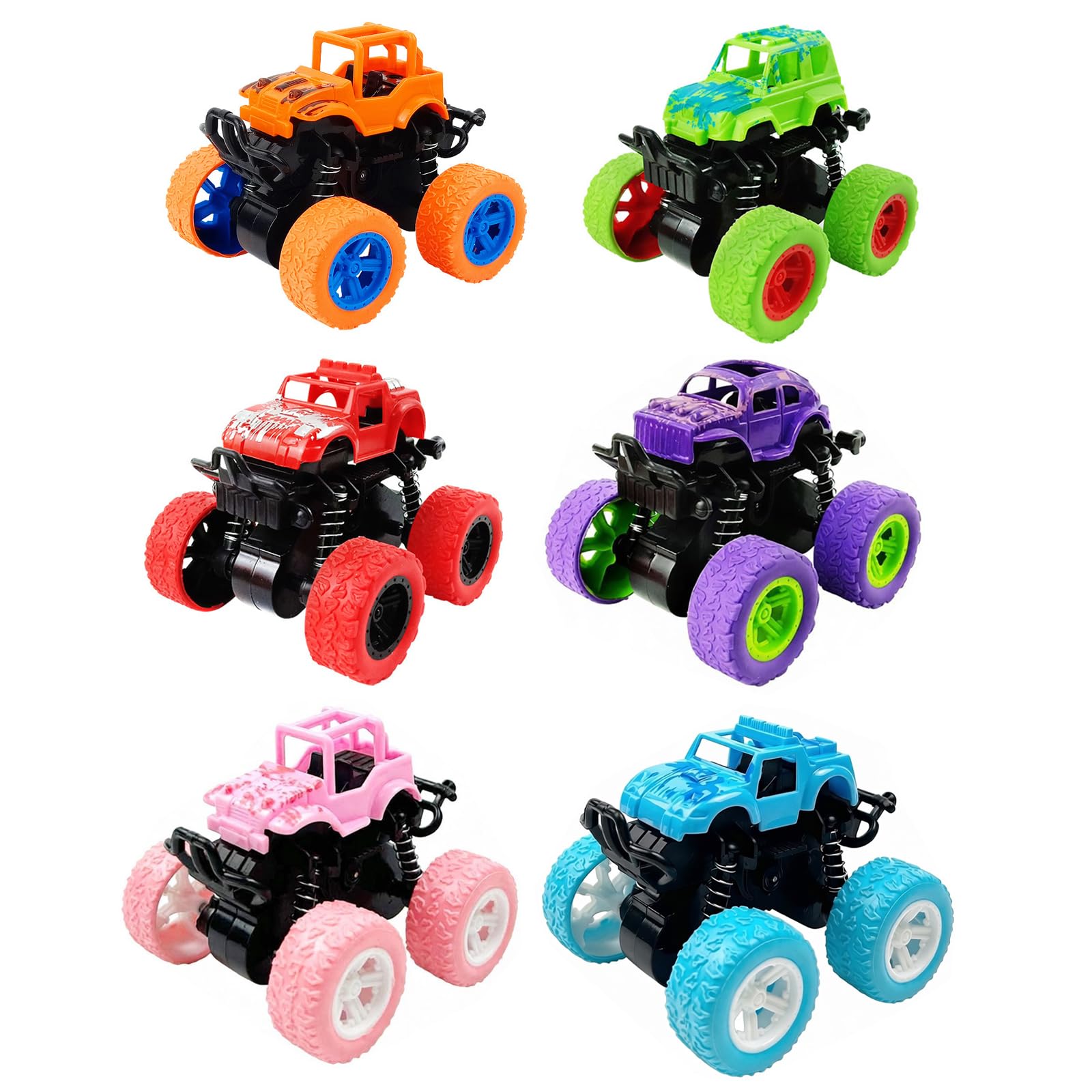 GYTFOG 6 Pack Monster Truck Toys, Inertia Powered Toy Trucks for Gifts