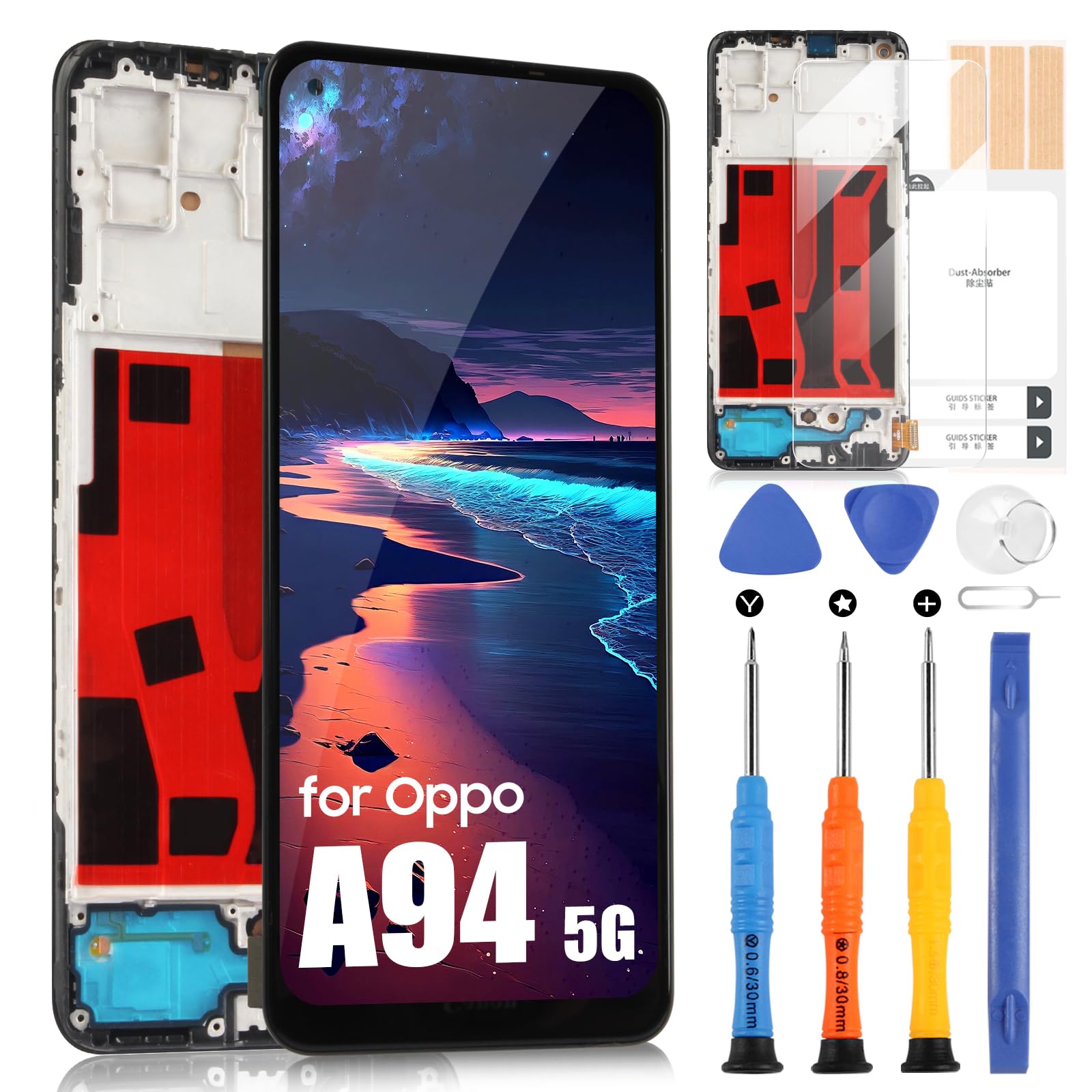 Écran LCD Complet Avec Cadre Pour OPPO A94 5G / Reno 5Z - Pièce De Rechange Neuve