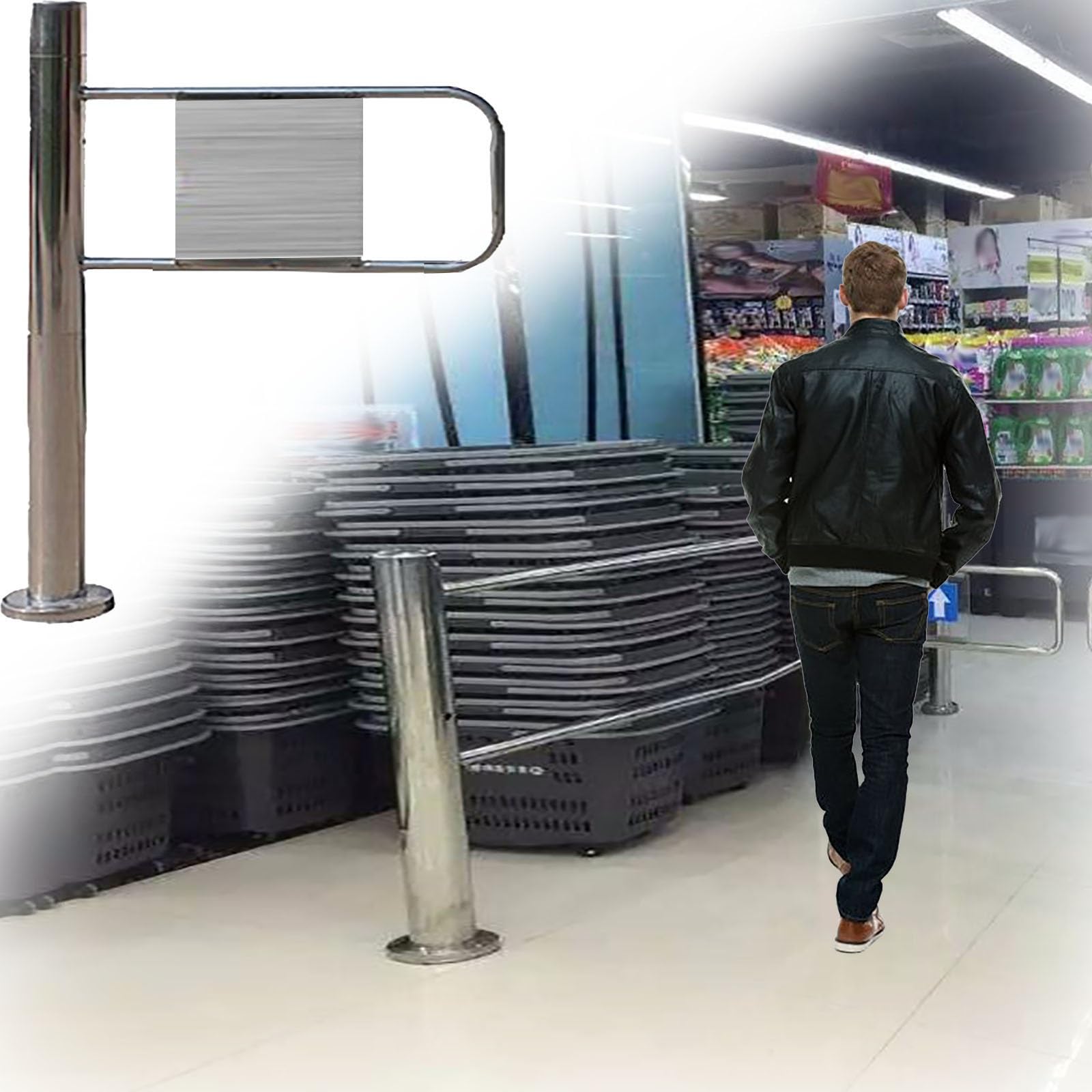 Porte de sécurité à verrouillage automatique au design robuste et épuré