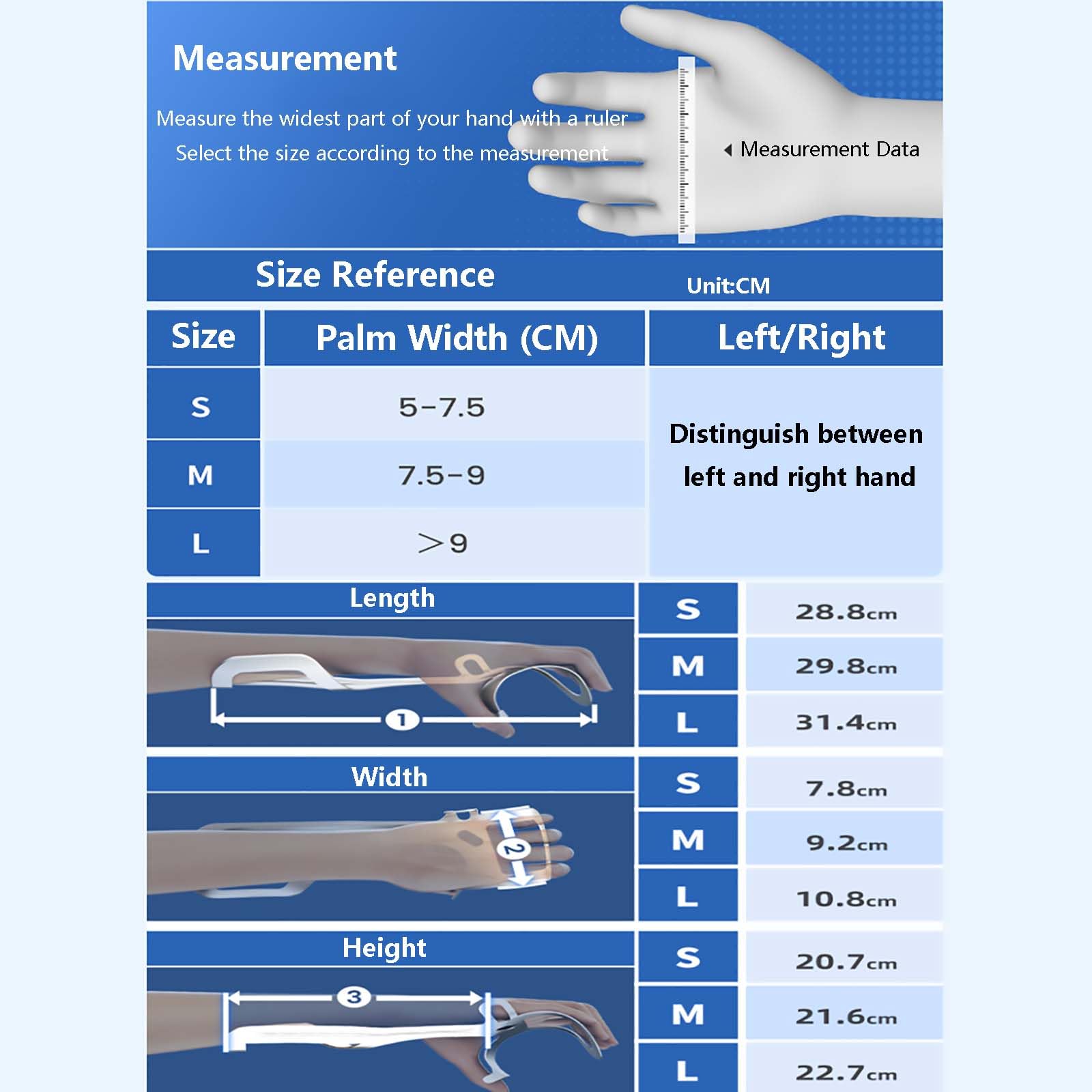 HAILM Férula Muñeca Mano, Esponja Amortiguada, Túnel Carpiano para Aliviar Quiste Ganglionar, Artritis y Tratar Dolor Muñeca, Ajustable, para Mujeres Hombres-Manos Derecha e Izquierda,Left Hand,S
