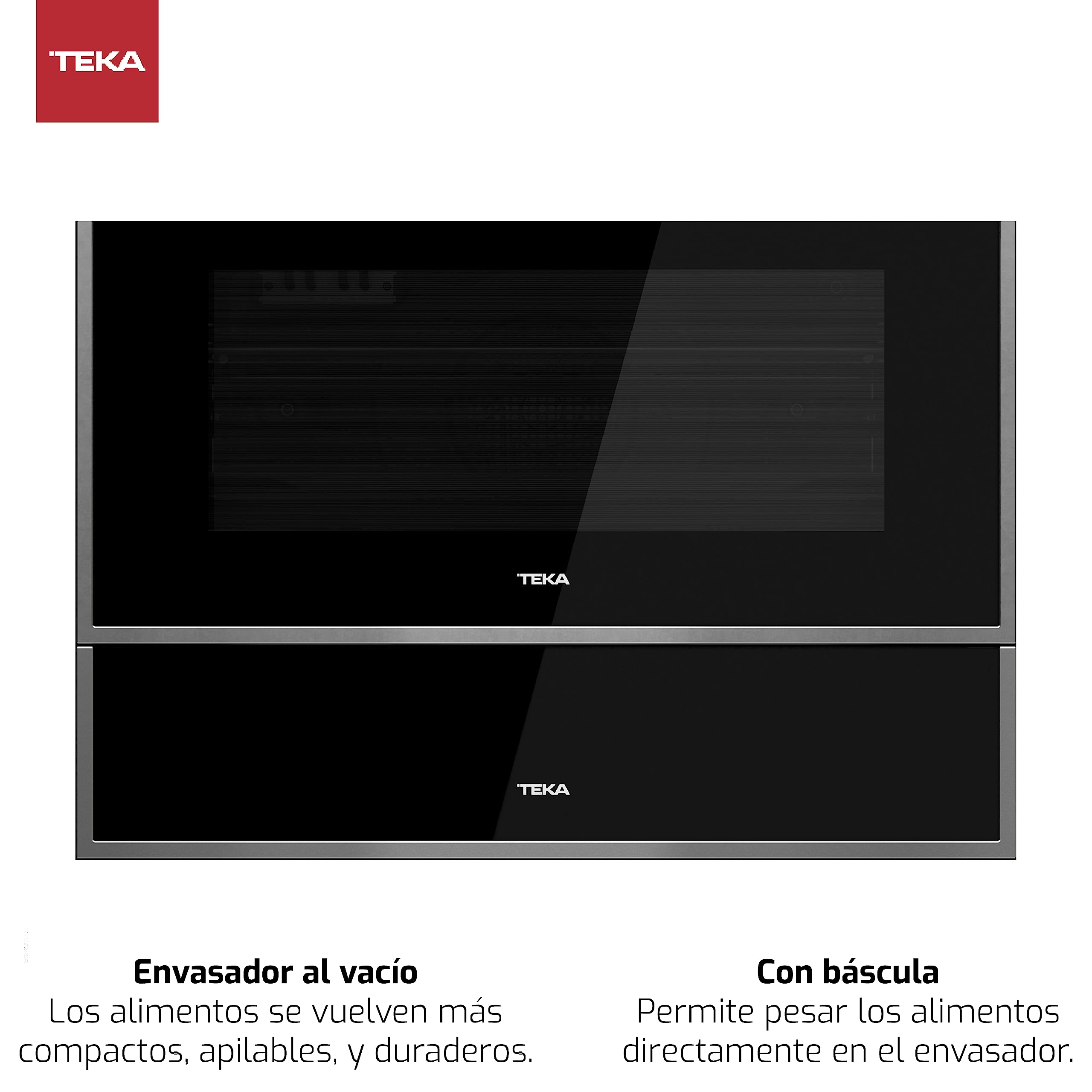 Teka VS 152 GS - Envasadora al Vacío, con Báscula de Cocina y Auto-Cierre, Soporte para Rollos de Papel, Cierre Suave, Cubierta Protectora, Color Cristal Negro