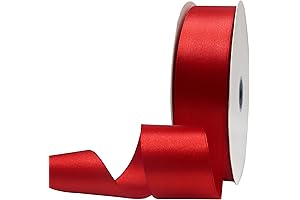 Maclemon Red Satin Ribbon 1 1/2 Inch 100 Yards