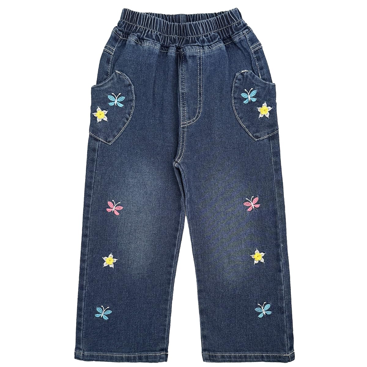 2-12Years Little Big Girls Spring Autumn Embroidered Jeans Pants for Kid