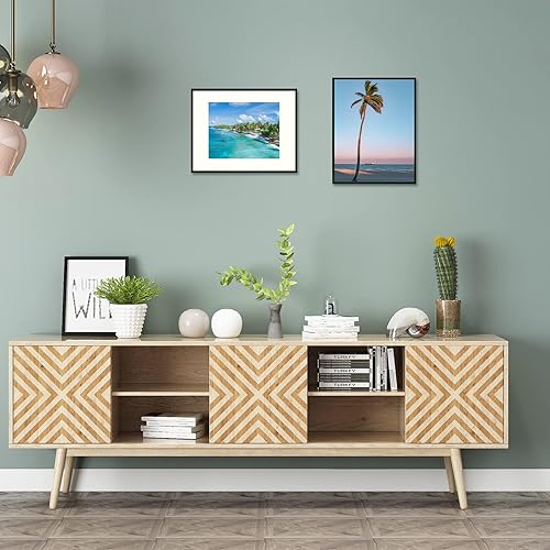 Miniatura 7 de Golden State Art, Marco de aluminio de 11 x 14 pulgadas con paspartú marfil para fotos de 8 x 10 pulgadas, incluye ganchos de dientes de sierra y