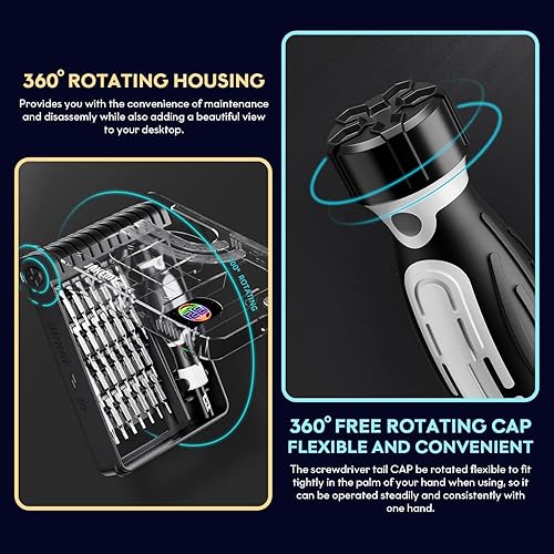 Miniatura 4 de Juego de destornilladores de precisión, 32 piezas pequeñas de destornillador magnético, kit de reparación electrónica con pinzas, adecuado para