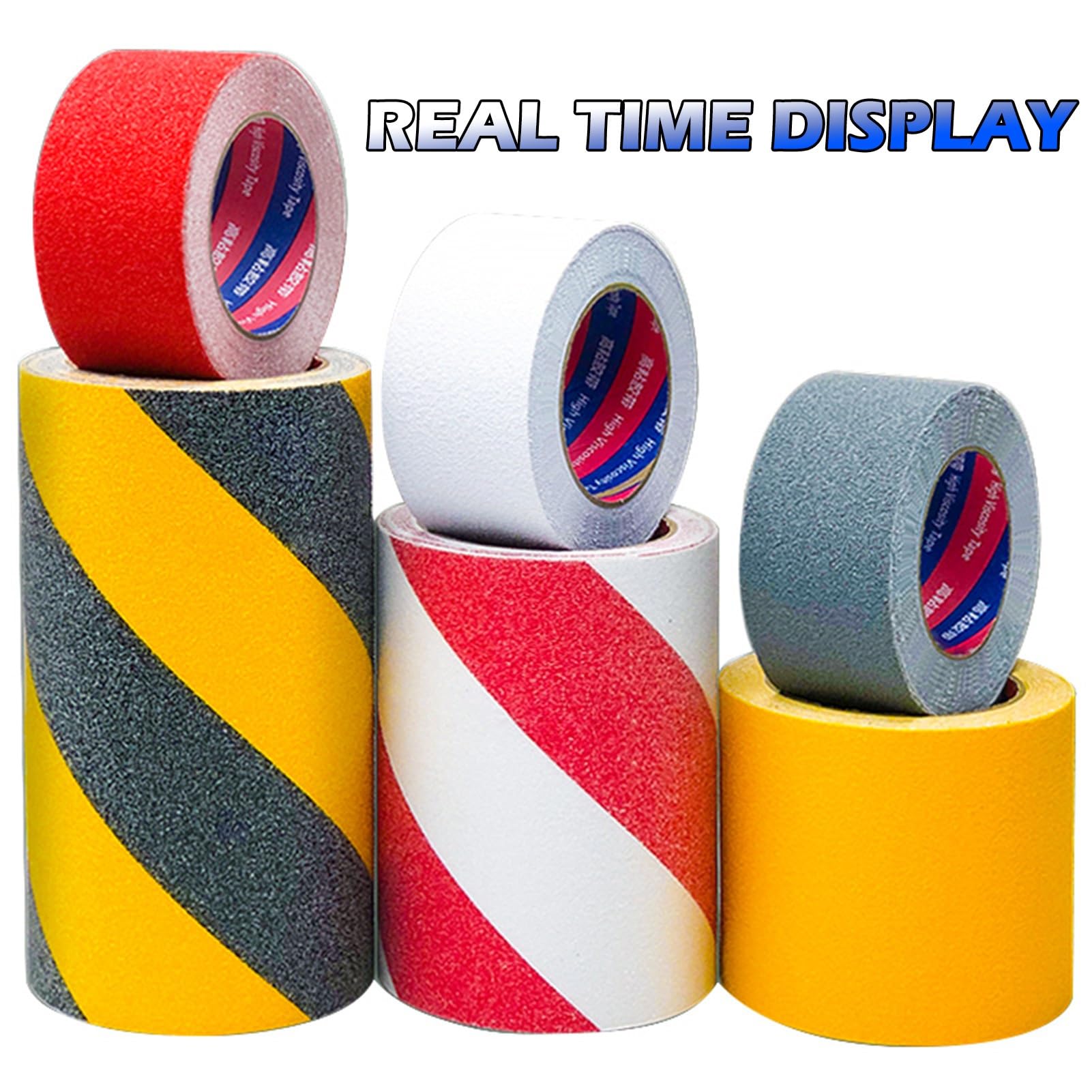 Antidérapage haute traction bande de pneu Ruban antidérapant multicolore 2/4/6 pouces x 16 pieds for escaliers et skateboards(Gray W 6in)